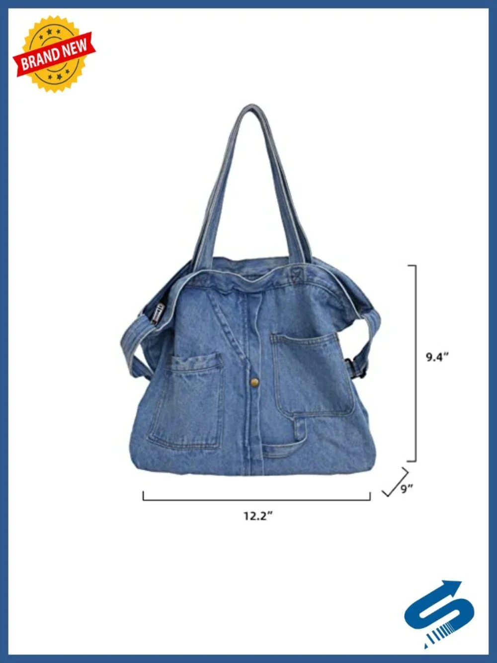 Denim Crossbody Hobo Bag Casual Lightweight Handbag Work Travel